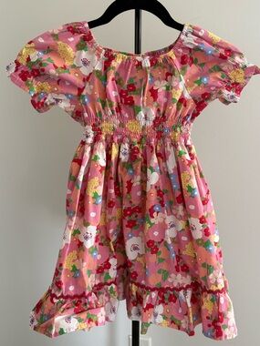 Matilda Jane Pink Floral Smocked Puff Sleeve Dress
